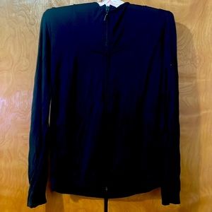 Deletta at Anthropologie 100% Modal Black Zip Up Active Hoodie